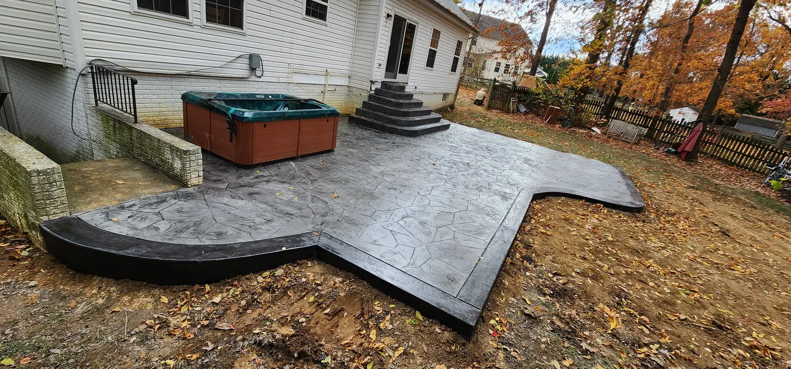 Wide concrete driveway in NoVA